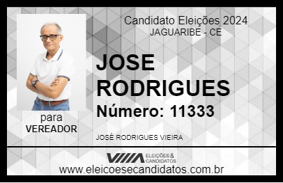 Candidato JOSE RODRIGUES 2024 - JAGUARIBE - Eleições