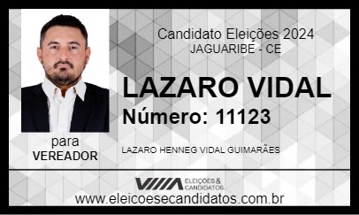 Candidato LAZARO VIDAL 2024 - JAGUARIBE - Eleições