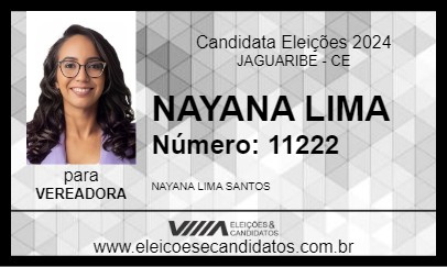 Candidato NAYANA LIMA 2024 - JAGUARIBE - Eleições