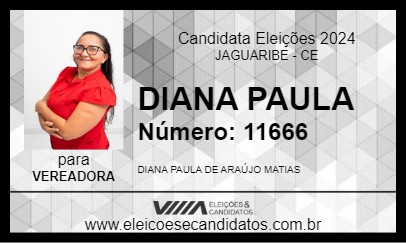 Candidato DIANA PAULA 2024 - JAGUARIBE - Eleições