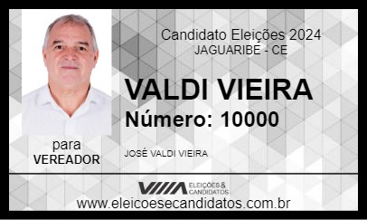 Candidato VALDI VIEIRA 2024 - JAGUARIBE - Eleições