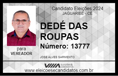 Candidato DEDÉ DAS ROUPAS 2024 - JAGUARIBE - Eleições