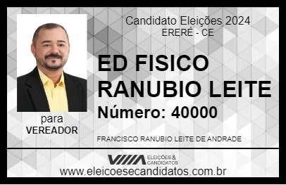 Candidato ED FISICO RANUBIO LEITE 2024 - ERERÉ - Eleições