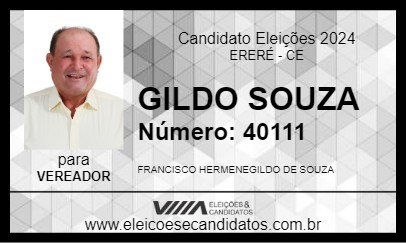 Candidato GILDO SOUZA 2024 - ERERÉ - Eleições