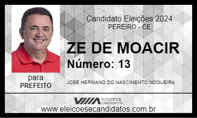 Candidato ZE DE MOACIR 2024 - PEREIRO - Eleições