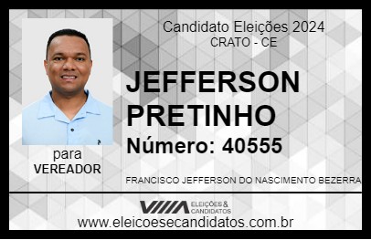 Candidato JEFFERSON PRETINHO 2024 - CRATO - Eleições