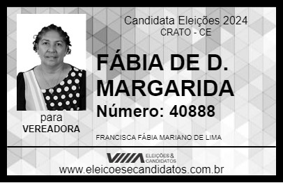 Candidato FÁBIA DE D. MARGARIDA 2024 - CRATO - Eleições