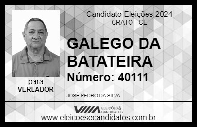 Candidato GALEGO DA BATATEIRA 2024 - CRATO - Eleições