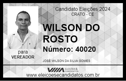 Candidato WILSON DO ROSTO 2024 - CRATO - Eleições