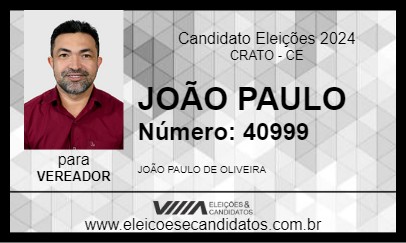 Candidato JOÃO PAULO 2024 - CRATO - Eleições