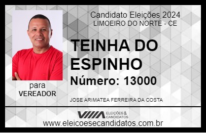 Candidato TEINHA DO ESPINHO 2024 - LIMOEIRO DO NORTE - Eleições