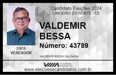 Candidato VALDEMIR BESSA 2024 - LIMOEIRO DO NORTE - Eleições