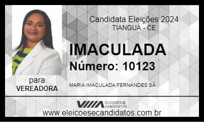 Candidato IMACULADA 2024 - TIANGUÁ - Eleições