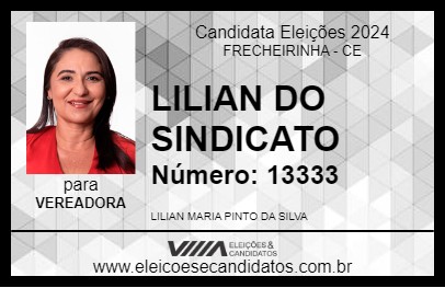 Candidato LILIAN DO SINDICATO 2024 - FRECHEIRINHA - Eleições