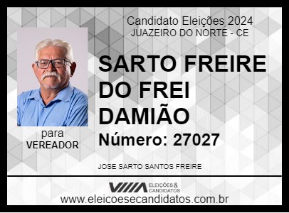 Candidato SARTO FREIRE DO FREI DAMIÃO 2024 - JUAZEIRO DO NORTE - Eleições