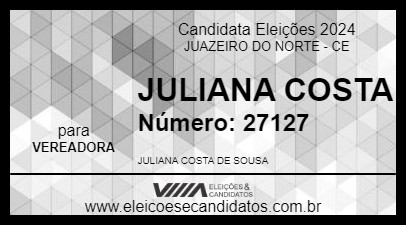 Candidato JULIANA COSTA 2024 - JUAZEIRO DO NORTE - Eleições