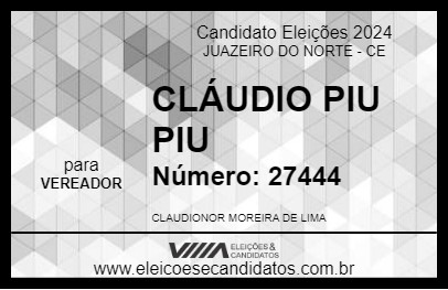 Candidato CLÁUDIO PIU PIU 2024 - JUAZEIRO DO NORTE - Eleições