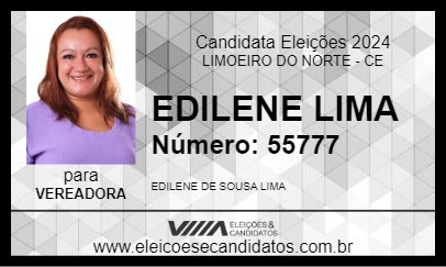 Candidato EDILENE LIMA 2024 - LIMOEIRO DO NORTE - Eleições