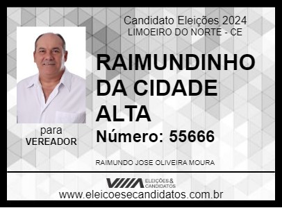 Candidato RAIMUNDINHO DA CIDADE ALTA 2024 - LIMOEIRO DO NORTE - Eleições