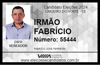 Candidato IRMÃO FABRÍCIO 2024 - LIMOEIRO DO NORTE - Eleições