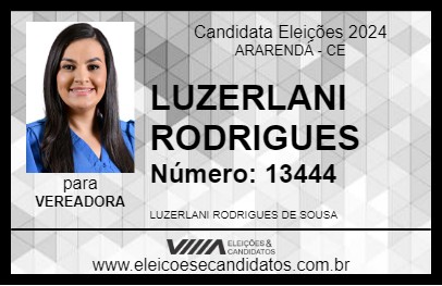 Candidato LUZERLANI RODRIGUES 2024 - ARARENDÁ - Eleições