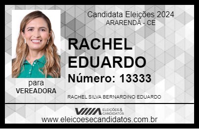 Candidato RACHEL EDUARDO 2024 - ARARENDÁ - Eleições