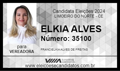 Candidato ELKIA ALVES 2024 - LIMOEIRO DO NORTE - Eleições