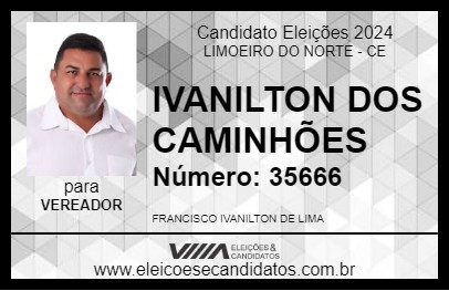 Candidato IVANILTON DOS CAMINHÕES 2024 - LIMOEIRO DO NORTE - Eleições