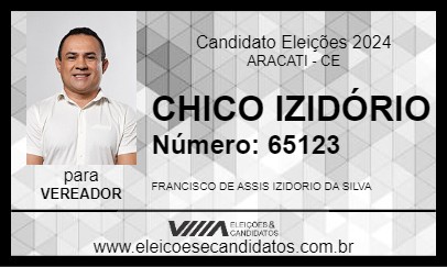 Candidato CHICO IZIDÓRIO 2024 - ARACATI - Eleições