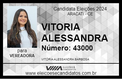 Candidato VITORIA ALESSANDRA 2024 - ARACATI - Eleições