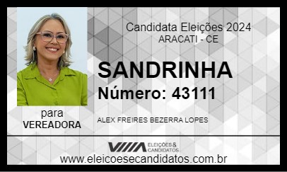 Candidato SANDRINHA 2024 - ARACATI - Eleições