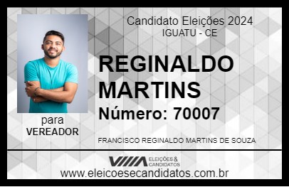 Candidato REGINALDO MARTINS 2024 - IGUATU - Eleições