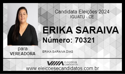 Candidato ERIKA SARAIVA 2024 - IGUATU - Eleições