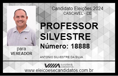 Candidato PROFESSOR SILVESTRE 2024 - CASCAVEL - Eleições