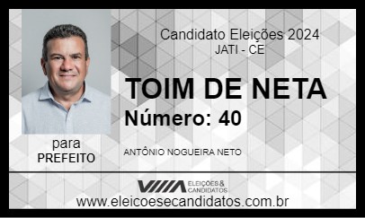 Candidato TOIM DE NETA 2024 - JATI - Eleições