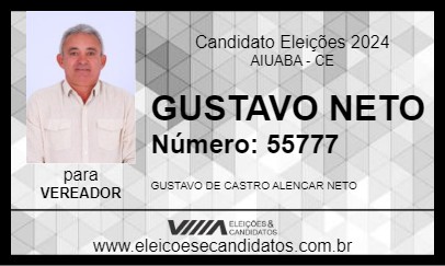 Candidato GUSTAVO NETO 2024 - AIUABA - Eleições