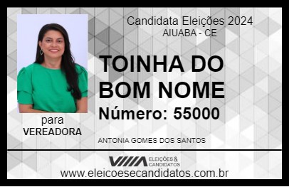 Candidato TOINHA DO BOM NOME 2024 - AIUABA - Eleições