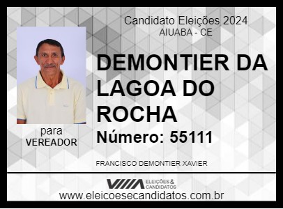 Candidato DEMONTIER DA LAGOA DO ROCHA 2024 - AIUABA - Eleições