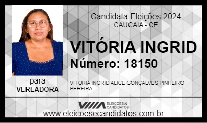 Candidato VITÓRIA INGRID 2024 - CAUCAIA - Eleições