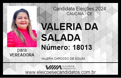 Candidato VALERIA DA SALADA 2024 - CAUCAIA - Eleições