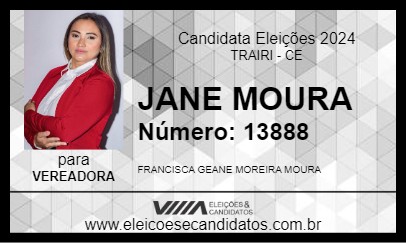 Candidato JANE MOURA 2024 - TRAIRI - Eleições