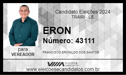 Candidato ERON 2024 - TRAIRI - Eleições