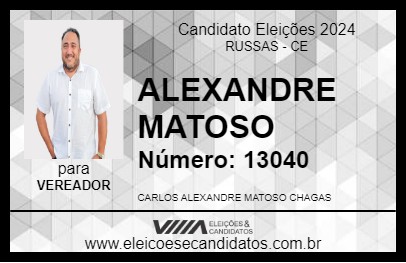 Candidato ALEXANDRE MATOSO 2024 - RUSSAS - Eleições