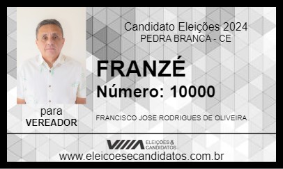 Candidato FRANZÉ 2024 - PEDRA BRANCA - Eleições