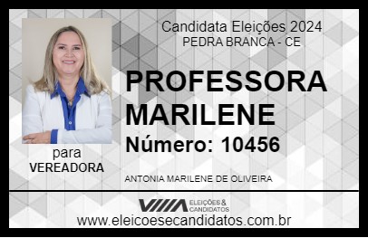 Candidato PROFESSORA MARILENE 2024 - PEDRA BRANCA - Eleições