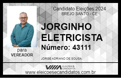 Candidato JORGINHO ELETRICISTA 2024 - BREJO SANTO - Eleições