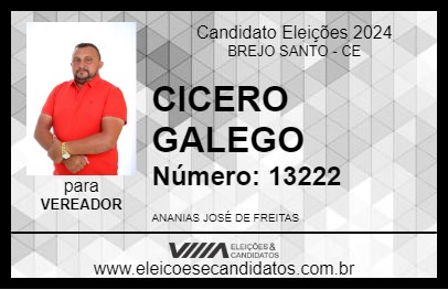 Candidato CICERO GALEGO 2024 - BREJO SANTO - Eleições