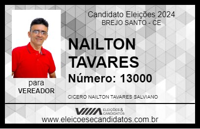 Candidato NAILTON TAVARES 2024 - BREJO SANTO - Eleições