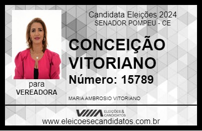 Candidato CONCEIÇÃO VITORIANO 2024 - SENADOR POMPEU - Eleições