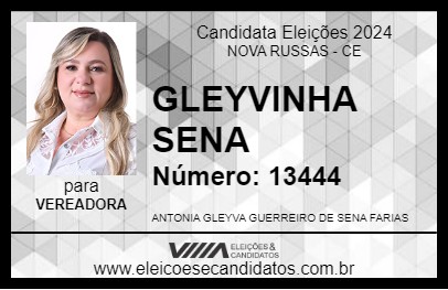 Candidato GLEYVINHA SENA 2024 - NOVA RUSSAS - Eleições